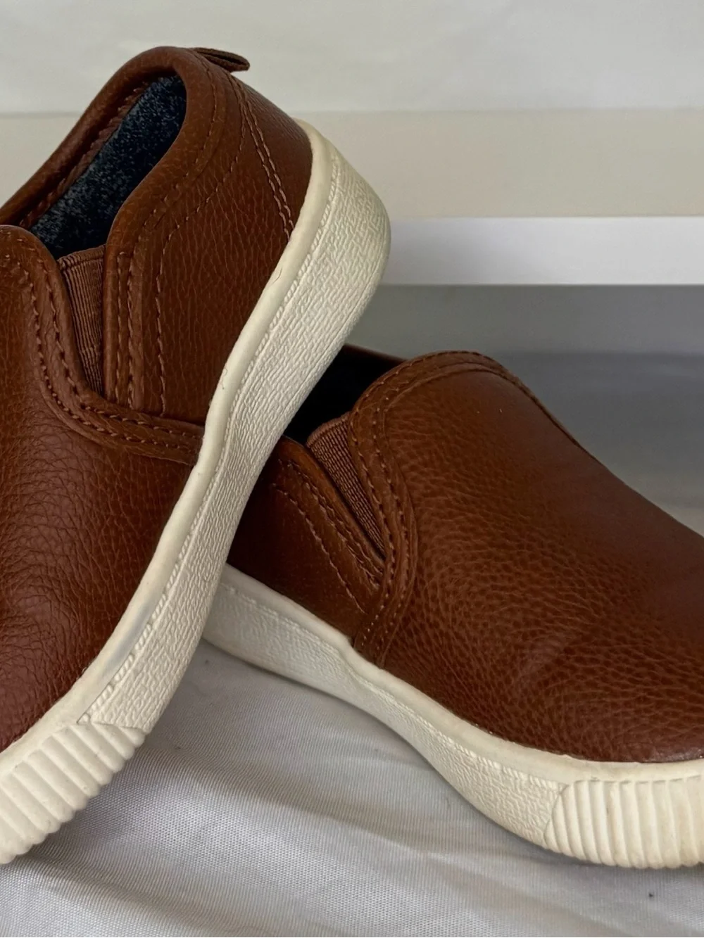 Carter's Toddler Brown Slip-On Loafers with Cream Sole